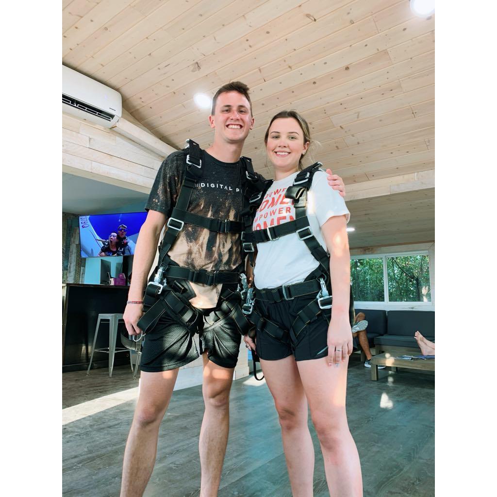 When I fell for her... out of a plane.