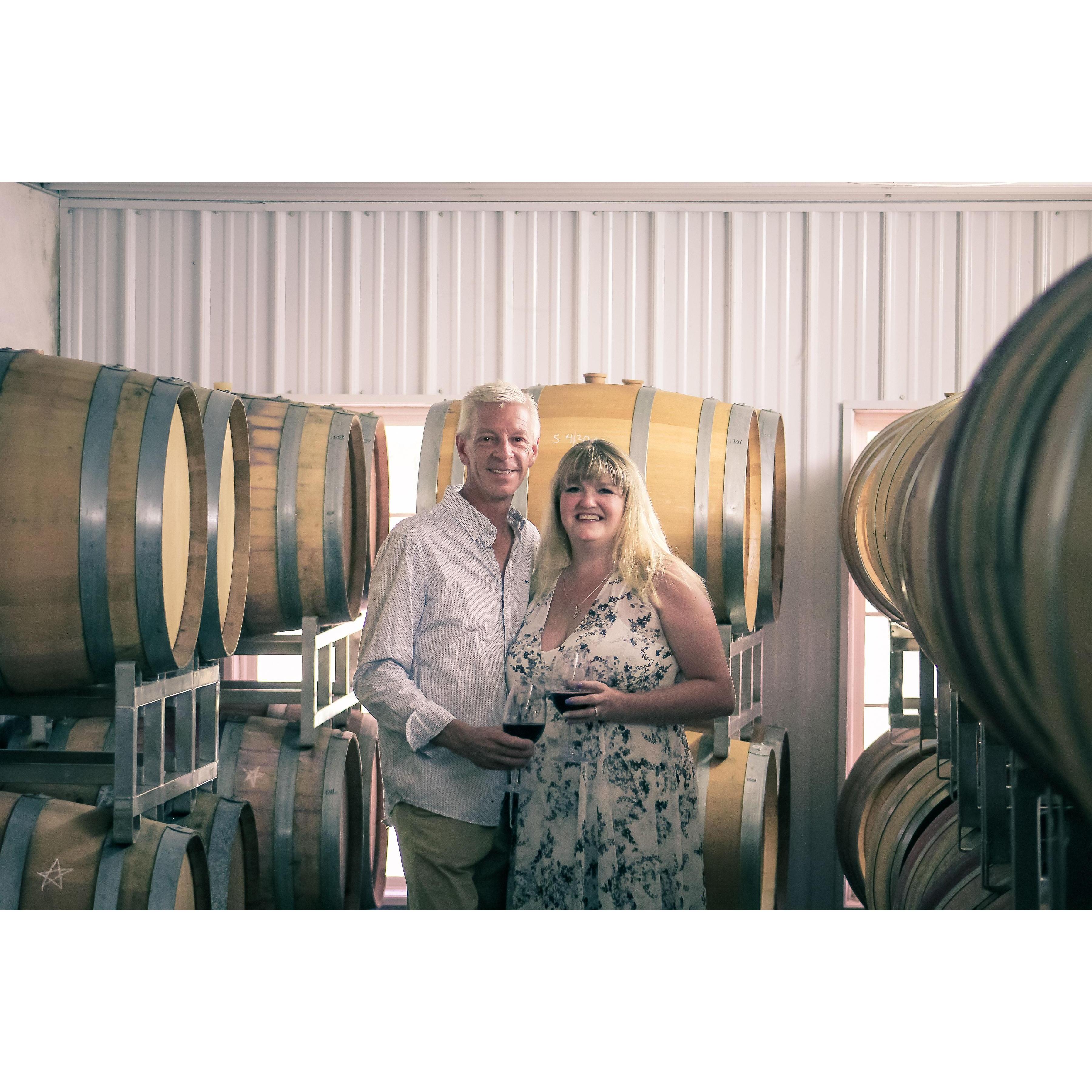 In the barrel room

Engagement Photos, taken July 9, 2020 taken at Linganore Winery. 
Photography credit: Beyond Everlasting Photography  - Erin Renee Fiore