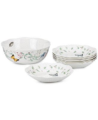 Dinnerware, Butterfly Meadow 7 Piece Pasta/Salad Set