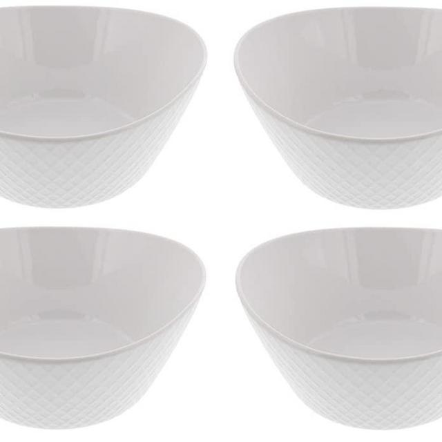 Over & Back 4-Piece 'What a Dish' Porcelain Bowl Set, White