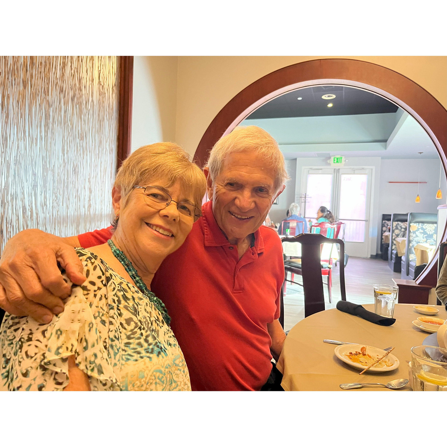 Celebrating Laura and Grace's birthdays at Peking Wok--June 13, '25. No they're not twins--their births were two years and five days apart.