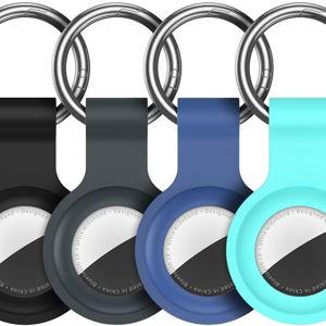 Compatible with AirTag Holder Case Keychain 4 Pack,for AirTag 2nd & 1st Generation Key Chain Ring Case Cover for Air Tag Holder GPS Tracker Air Tag 2nd gen Finders Air Tagholder for Kids,Bags,Luggages