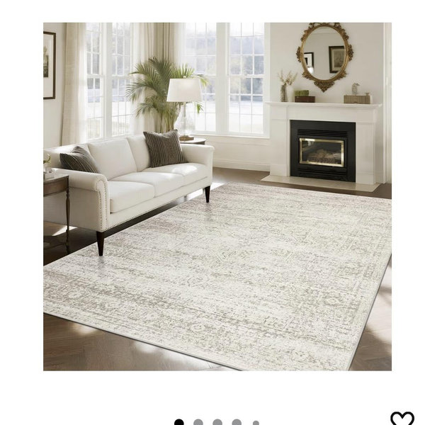 Washable Rugs 8x10 Area Rugs for Living Room,Ultra Soft Faux Wool Retro Rugs for Bedroom,Dining Room,Non Slip&Non-Shedding Low Pile Vintage Print Rug Indoor Large Carpets for Home Office Decor