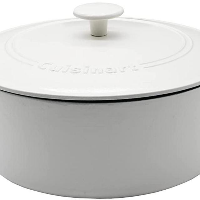 Cuisinart Cast Iron Casserole, Snow White, 7-Quart