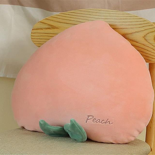 Skyseen Peach Shaped Pillow & Creative Fruit Cushion & Vivid Plush Stuffed Pillow 17.7"