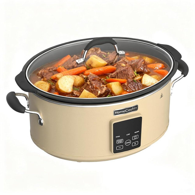 HOMECOOKIN Slow Cooker, Extra Large 10 Quart Digital Programmable Slow Cookers with Timer, Dishwasher Safe Glass Lid & Crock, Kitchen Appliance for Families and Gatherings, Oatmeal