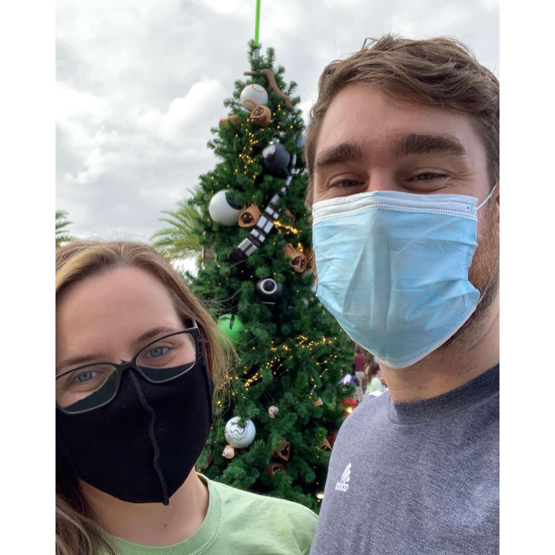 November 2020 we went to Disney Springs for the first time together and took a photo in front of the Star Wars tree. We have a made it an ongoing tradition since to snap this photo.