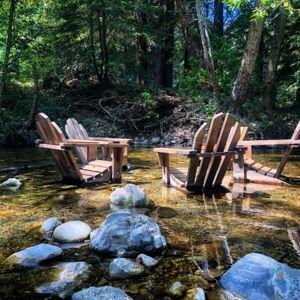 Dinner in the river at the Big Sur River Inn!