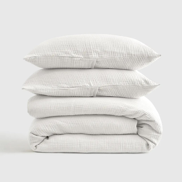 Organic Airy Gauze Dream Quilt Set - White, King/Cal King