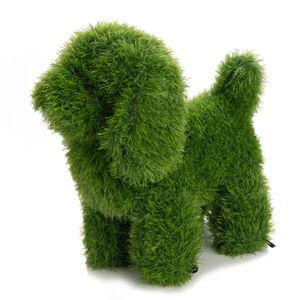 naturae decor 13-in H x 9.1-in W Green Dog Topiary Garden Statue