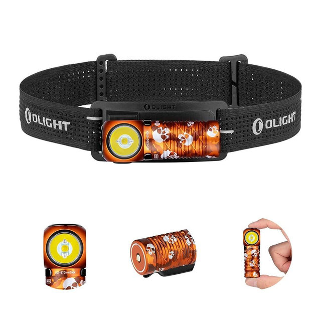 OLIGHT Perun 3 Mini Headlamp 1250 Lumens LED Head Flashlight,Rechargeable Headlight with Red Light Option,Perfect for Working, Hiking, Camping and Climbing (Cool White 5700K~6700K, Ghost Blaze)