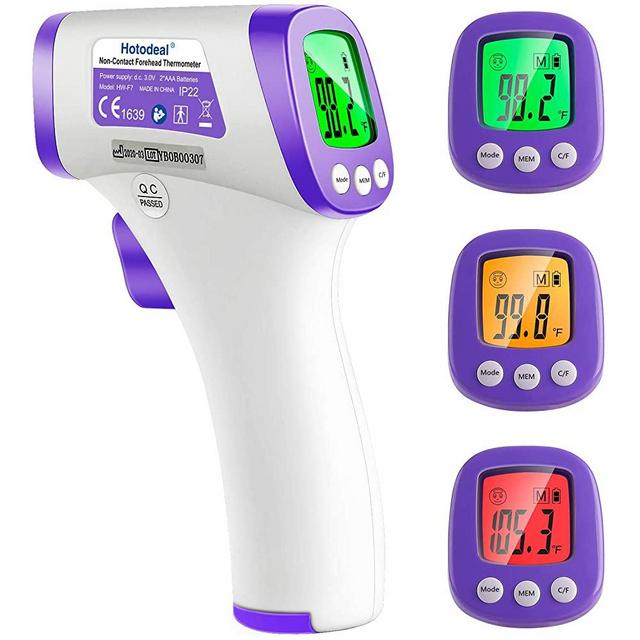 Infrared Forehead Thermometer, Non-Contact Forehead Thermometer for Adults, Kids, Baby, Accurate Instant Readings No Touch Infrared Thermometer with 3 in 1 Digital LCD Display for Face, Ear, Body