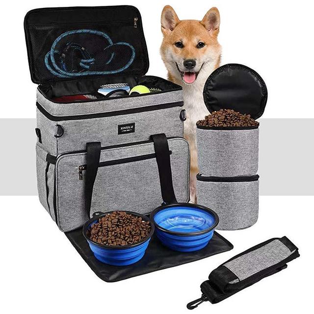 Dog Travel Bag Pet Owner Multi-Use Dog Outdoor Bag Airplane Approved with Locking Safety Zippers, Dog Bags for Traveling for Dogs Or Cats -Perfect Weekend Pet Travel Set