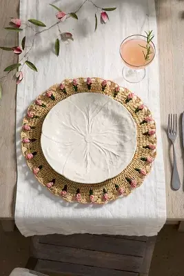 Tulip Border Raffia Placemat