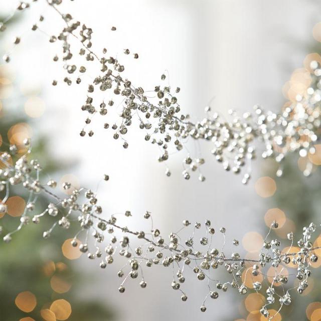 Silver Jingle Bells Garland
