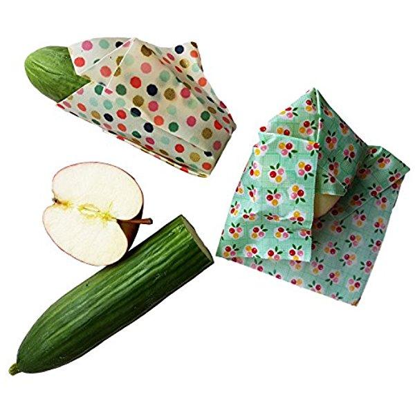 Beeswax Reusable Food Storage Wraps By Munch (Small, 2 Pack) Handmade in New Zealand, Biodegradable, Sustainable, Eco Friendly Lunch Bag, Bowl Cover Sheets