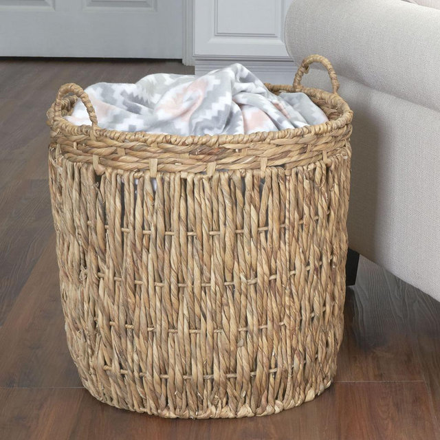 Bayou Breeze Artyom Tall Wicker Floor Basket, Woven Decorative Basket with Handles, Handmade, Great for Laundry and Storage & Reviews | AllModern