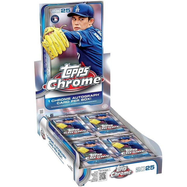 New 2025 Topps Chrome MLB Baseball Hobby Box Trading Cards Guarantees 1 Autograph Made in USA Factory Sealed