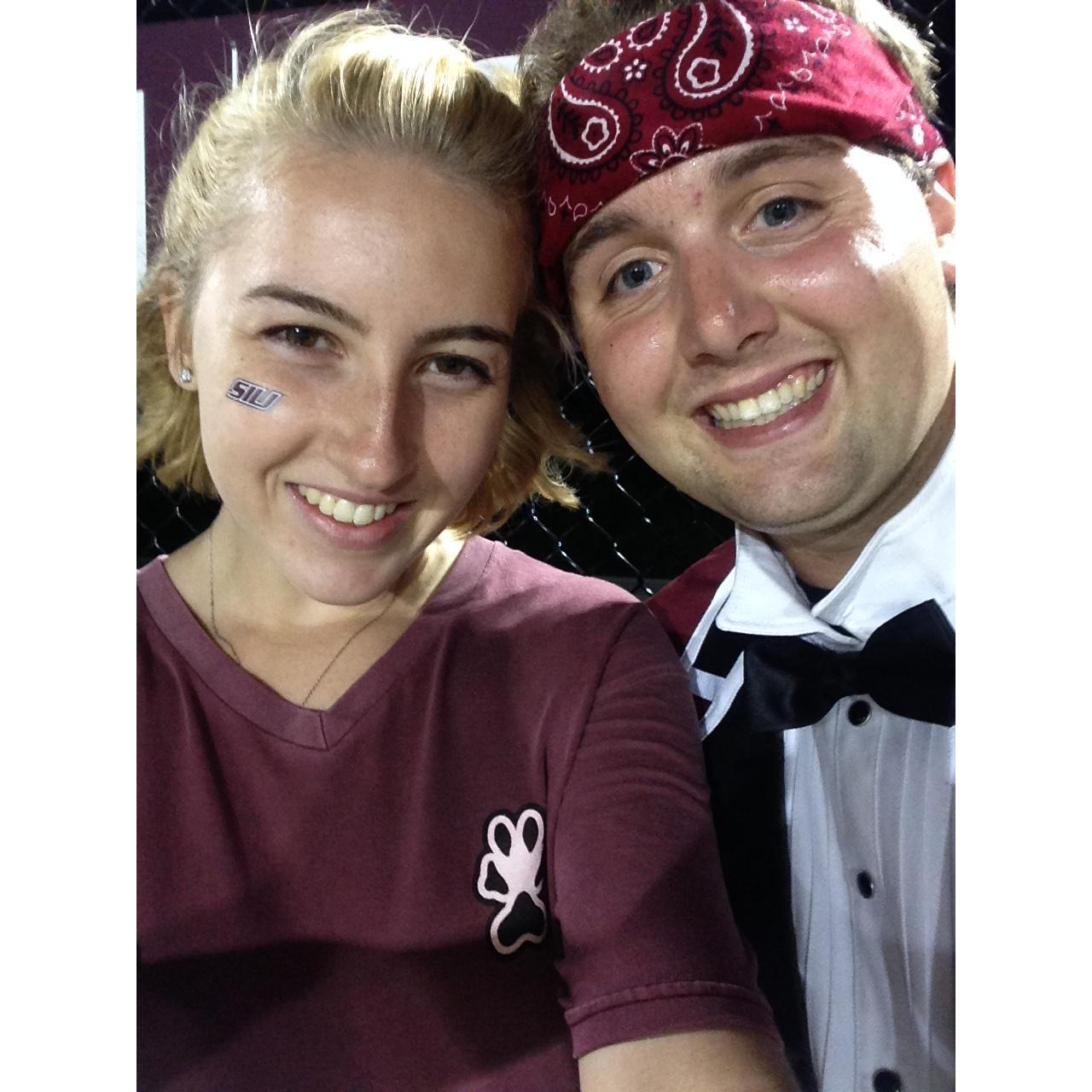 Justin's first game as a marching saluki