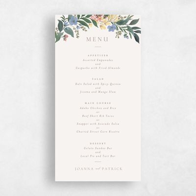 Pink Standard Wedding Menu - Souci