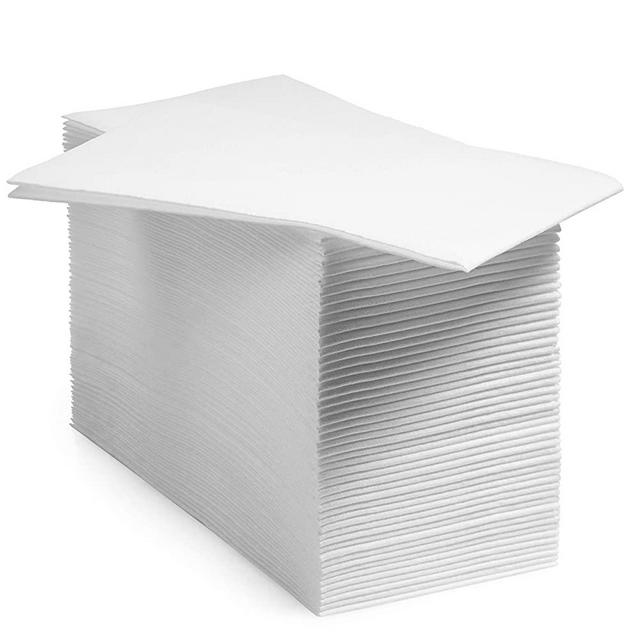 BloominGoods Disposable Bathroom Napkins | Single-Use Linen-Feel Guest Towels | Cloth-Like Hand Tissue Paper, White, 12" x 17" (Pack of 200)