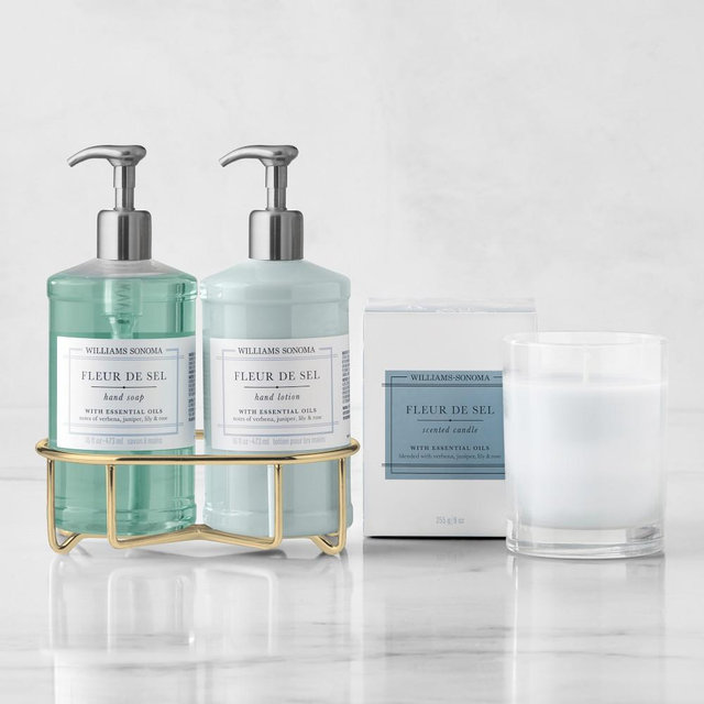 Williams Sonoma Fleur de Sel Hand Soap & Lotion 4-Piece Set, Deluxe, Gold