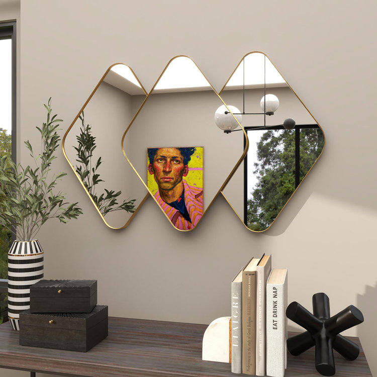 CosmoLiving by Cosmopolitan, Golden Contemporary Triple Diamond