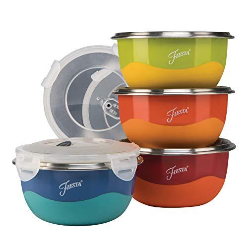 Fiesta 9378S8FBR 8-Piece Microwave Safe Prep Bowl Set.75 Qt, Multi