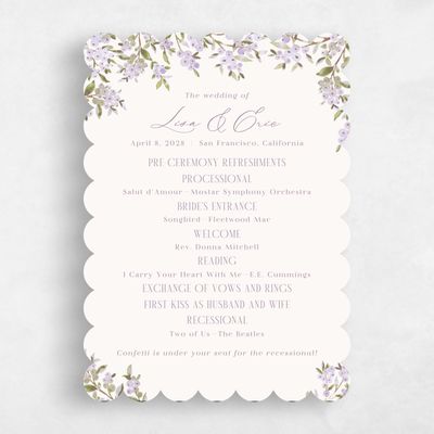 Dark Lilac, Purple Wedding Program - Allegra