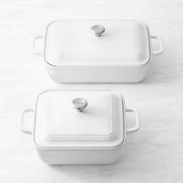 Le Creuset San Francisco Stoneware Covered Baker Set, Matte White