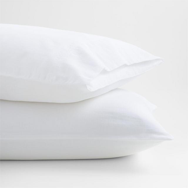 Organic Double Weave White Standard Pillowcase Pair