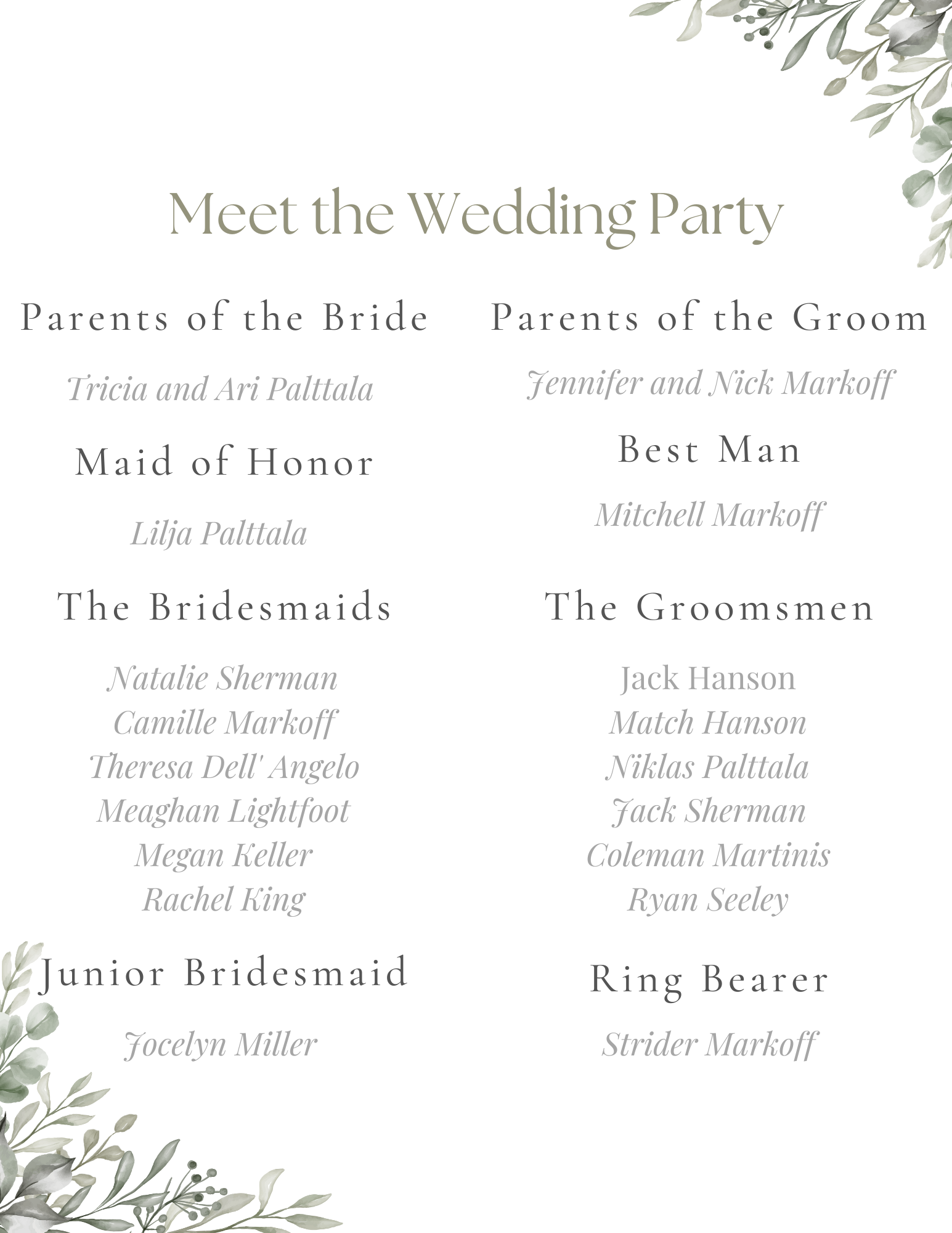 The Wedding Website of Heli Palttala and Nicholas Markoff