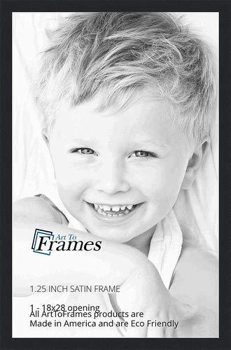 ArtToFrames 18x28 inch Satin Black Picture Frame, 2WOMFRBW26079-18x28