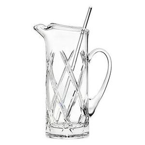 Top Shelf Bevel Tall Pitcher with Crystal Stirrer