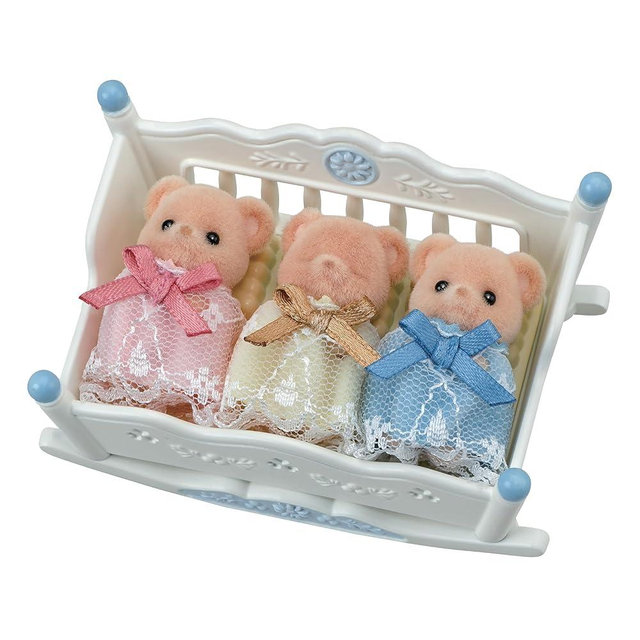 EPOCH Sylvanian Families FS-63 Biscuit Bear Triplets Healthy Set Dolls, Safety Toy Mark Certified, Toy for Ages 3 Years and Up, Dollhouse