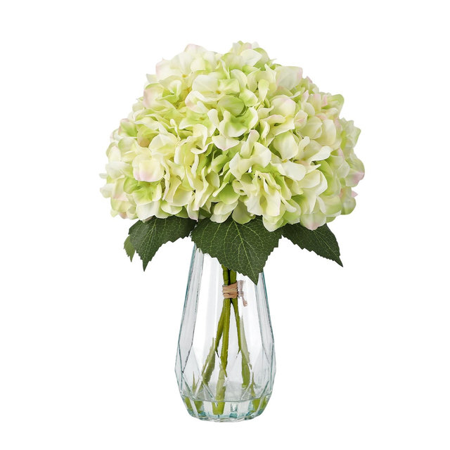Real Touch Artificial Hydrangea Flowers - Faux Silk Hydrangea Bouquet with Stems for Vase Arrangements, Wedding Centerpieces, Home Table Decor
