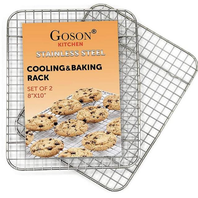 Stainless Steel Heavy Duty Metal Wire Cooling, Cooking, Baking Rack For Baking Sheet, Oven Safe up to 575F, Dishwasher Safe Rust Free | 8"x10"; SET OF 2