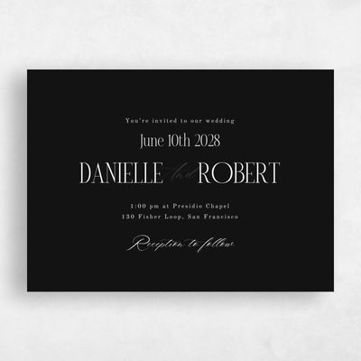 Black Wedding Invitation - Palenque Landscape