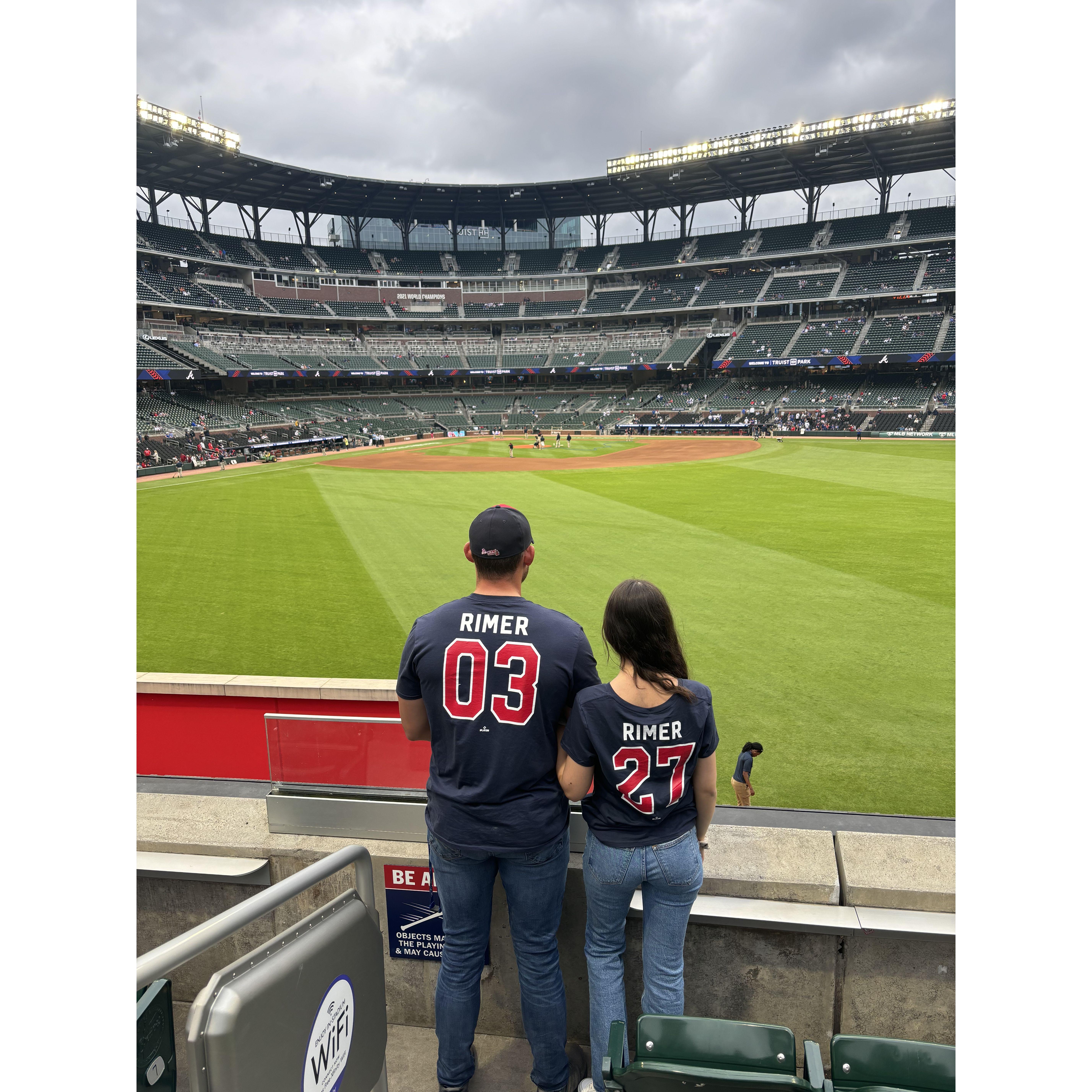 A month into our relationship. He was already trying to give me his last name!