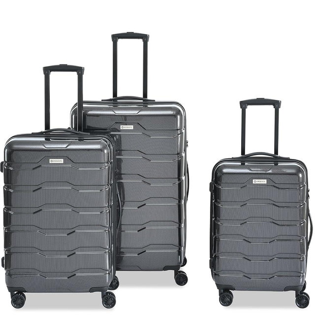 3 Piece Luggage Set, Hardshell Luggage Sets with TSA Lock, PC+ABS Lightweight Suitcase Sets with 360° Spinner Wheels BLACK (20/24/28)