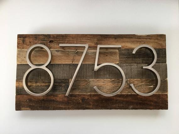 Rustic Address Plaque made from Reclaimed Wood - rustic custom, personalized, house numbers, address sign, cabin, cottage, housewarming gift