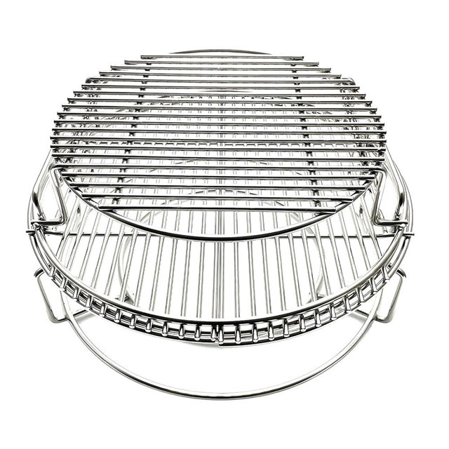 Multi-Level Base Rack Cooking Grate Stack Rack System Kit for BGE, Big Green Egg Large, Char-Griller AKORN, Kamado Joe Classic 18" Charcoal Grill, Multi-Function Expander Rack Cooking Basket Grid