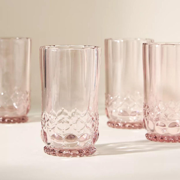 Savannah Glass Tumblers, Set of 4 - Orchid, Standard, Set Of 4