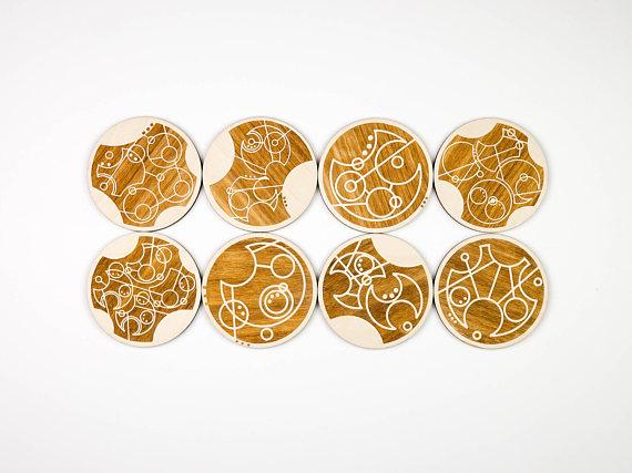 Doctor Who Gallifreyan Coasters (Set of 8) BIRCH