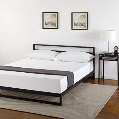 Zinus Trisha 7 Inch Platforma Bed Frame with Headboard / Mattress Foundation / Box Spring Optional / Wood Slat Support, Queen