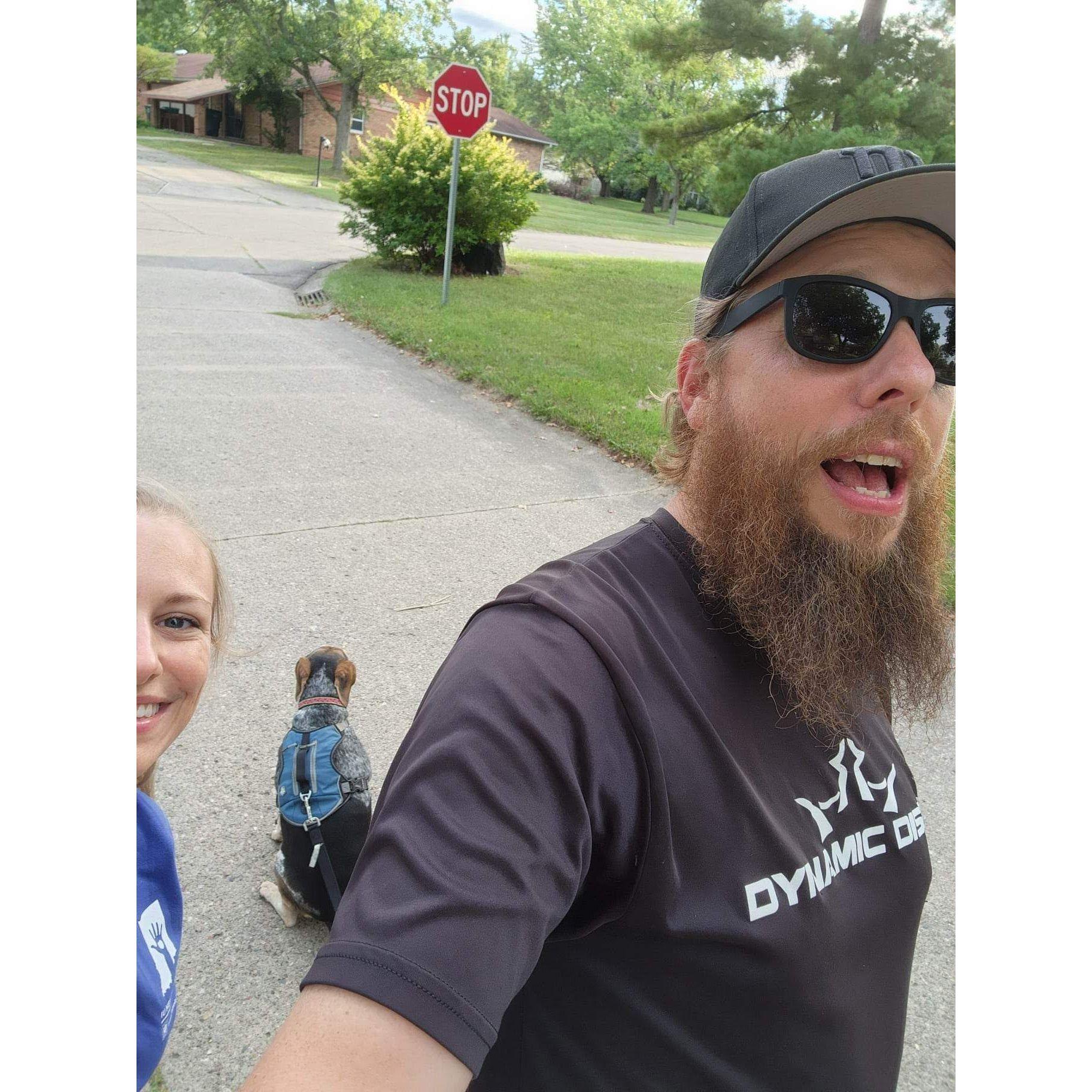Walking Rey through the Neighborhood