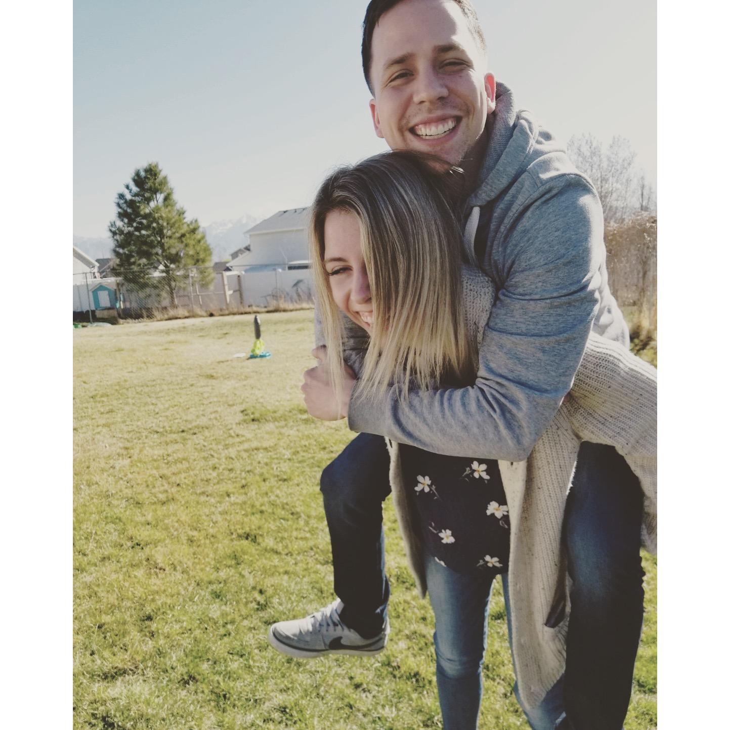He also enjoys piggy back rides?...