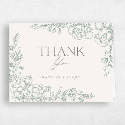 Rich Sage, Green Wedding Thank You - Armoise Landscape