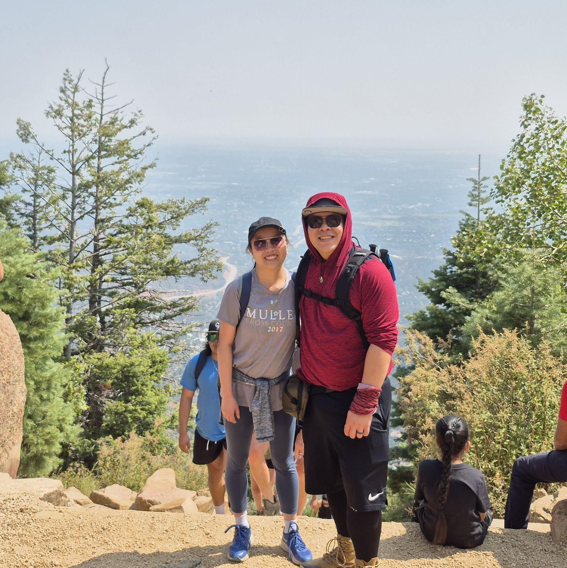 John's first completion of the Manitou Incline (Jordan's 7th time)