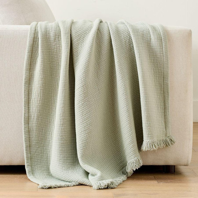 Cloud Gauze Throw, Eucalyptus, 50" x 60"